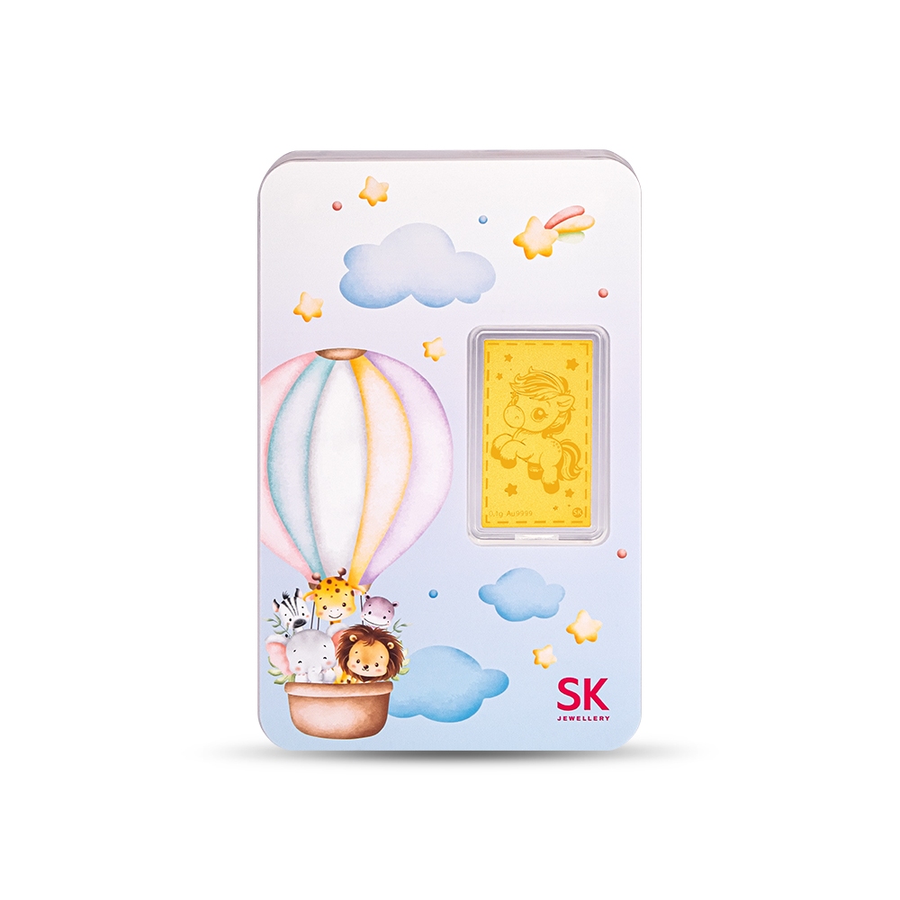 SK Jewellery (0.1g) Baby Starlight Pony Newborn 999 Pure Gold Bar
