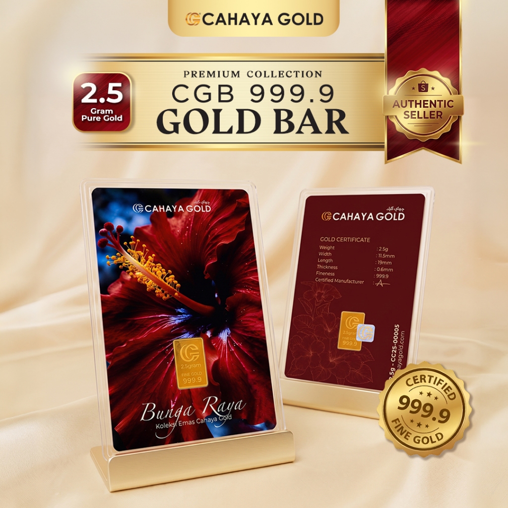 CAHAYA GOLD 999.9 Gold Bar 2.5g Bunga Raya Hadiah Birthday Aniversary Gift&hellip;