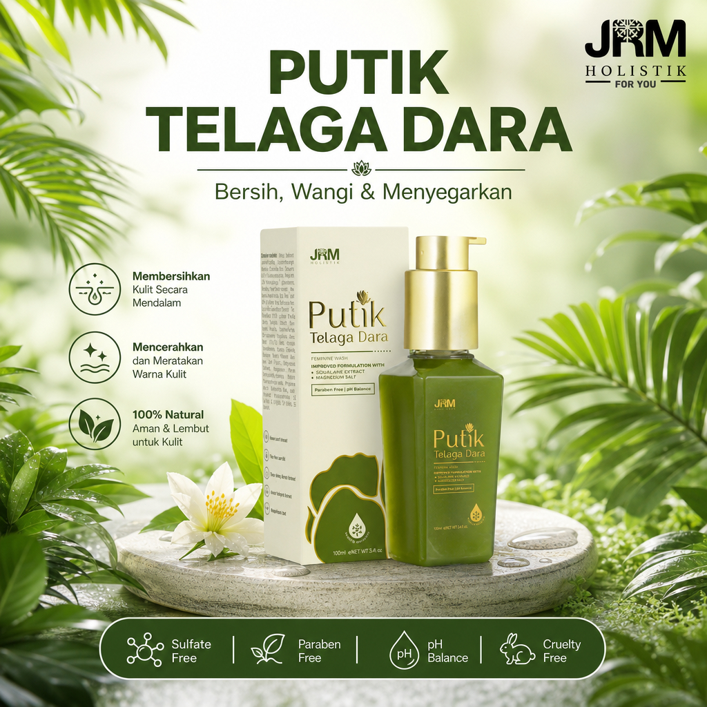 JRM Putik Telaga Dara 100ml Feminine Wash Guava Leaf JRM Holistik Pembersih Wanita Sireh Tea Tree