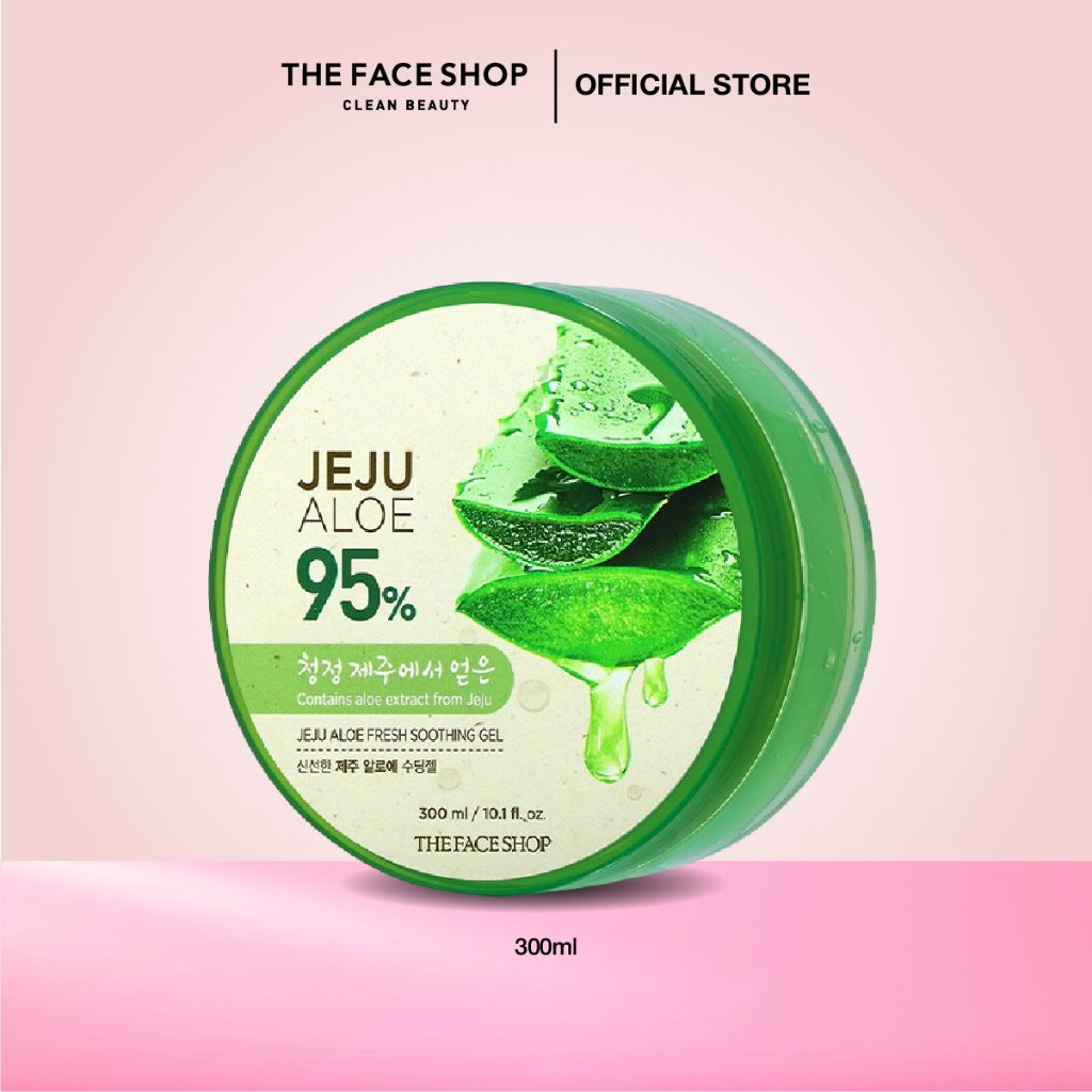 [THE FACE SHOP Official] Jeju Aloe Soothing Gel (300ml) - Aloe Vera, Korean, Facial, Body, After Sun