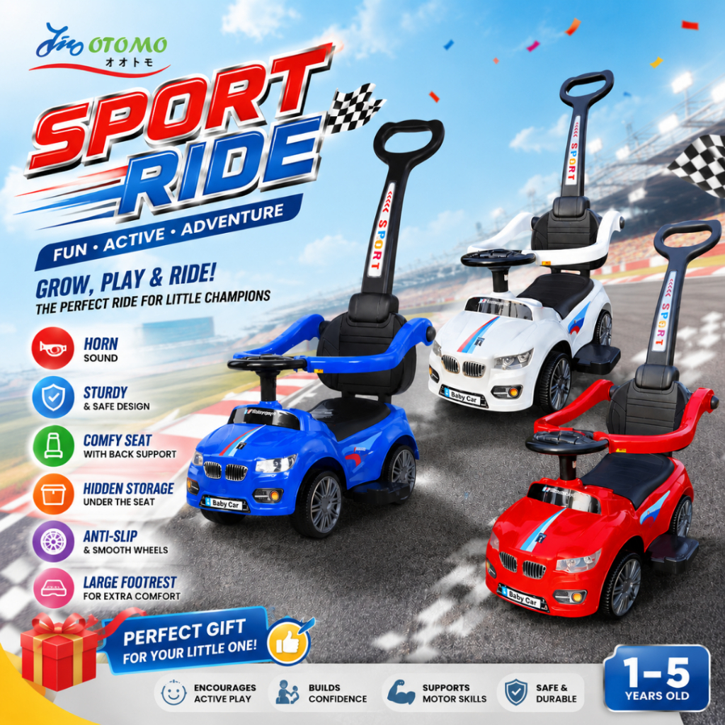 Baby Kids Sport Ride On Push Car with Horn Kids Ride On Push Car Baby Walker Car Kereta Mainan Budak