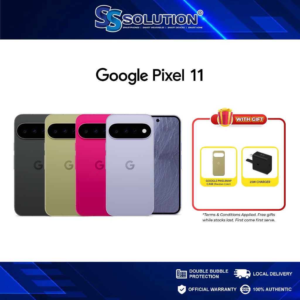 (New) Google Pixel 11 (12GB RAM + 256/512GB ROM) | 6.3″ 120Hz OLED Display | Gemini, Pixel Screenshots