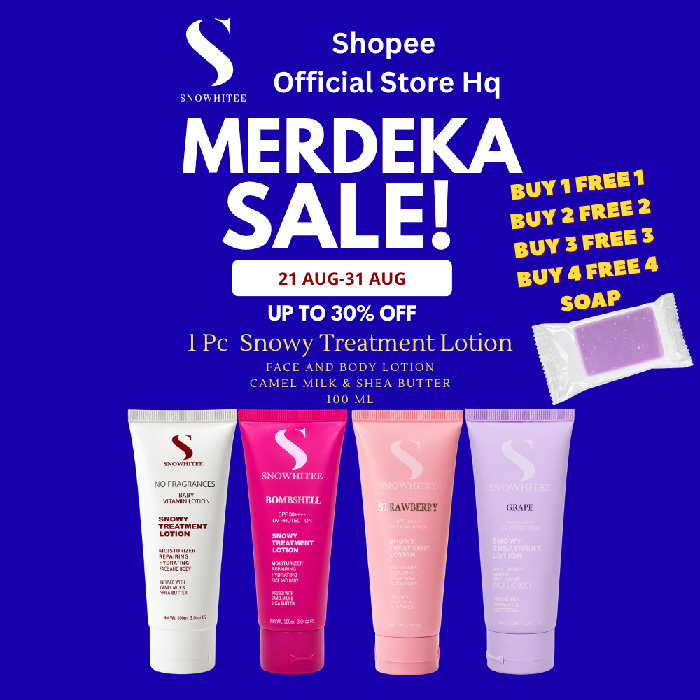 MERDEKA SALE SNOWHITEE SNOWY TREATMENT LOTION-100ML-( SINGLE ) BABY & ADULTS MOISTURIZING FACE AND BODY LOTION