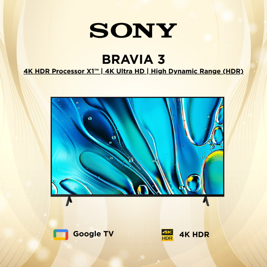 SONY BRAVIA 3 | 4K HDR Processor X1™ | 4K Ultra HD | High Dynamic Range (HDR) | Smart TV (Google TV)
