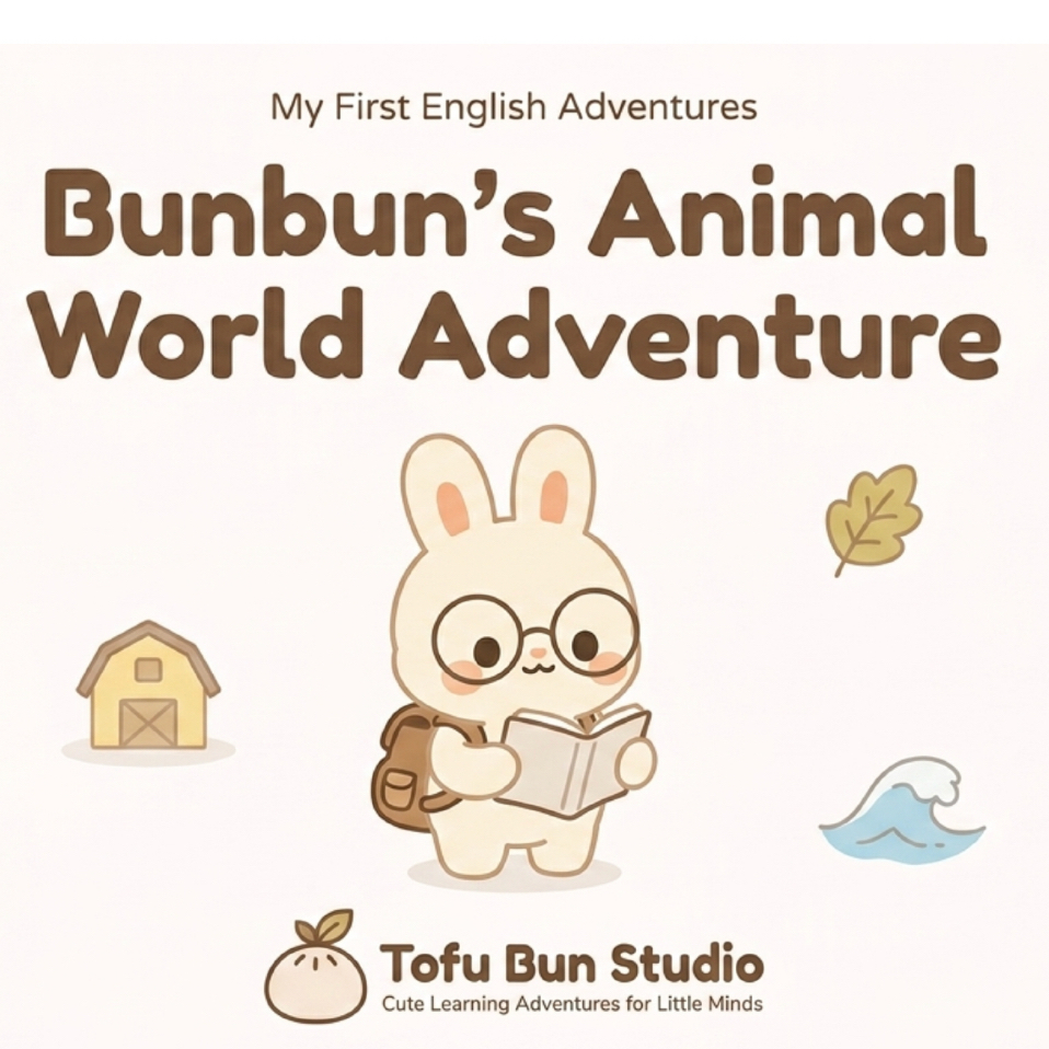 Preschool English Vocabulary eBook Ages 4–6 | Animals & Habitats Printable Workbook | TOFU BUN Studio