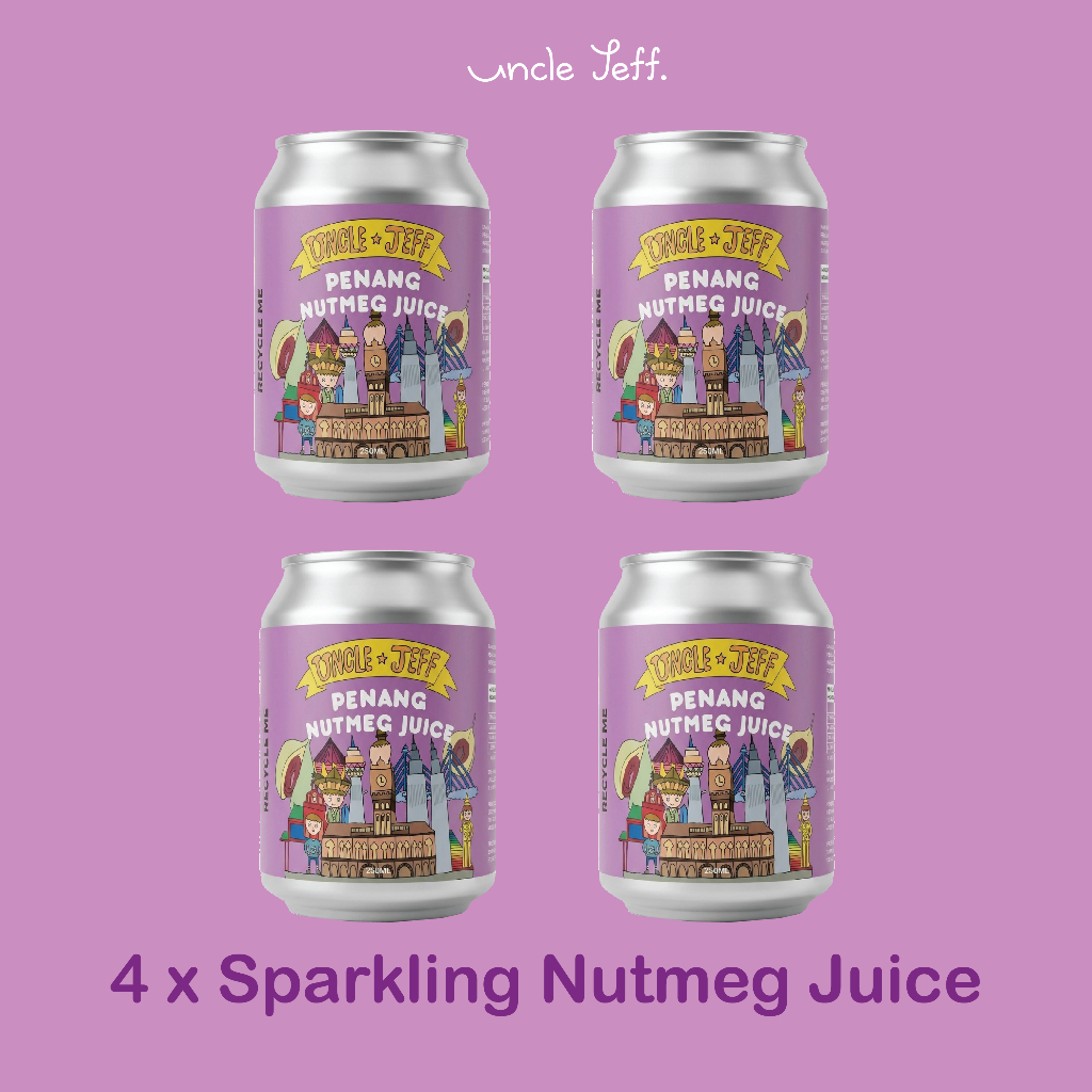 [4 IN 1 BUNDLE] Uncle Jeff Penang Nutmeg Juice 250ml | Jus Buah Pala | 豆蔻汁 | Penang Nutmeg Juice