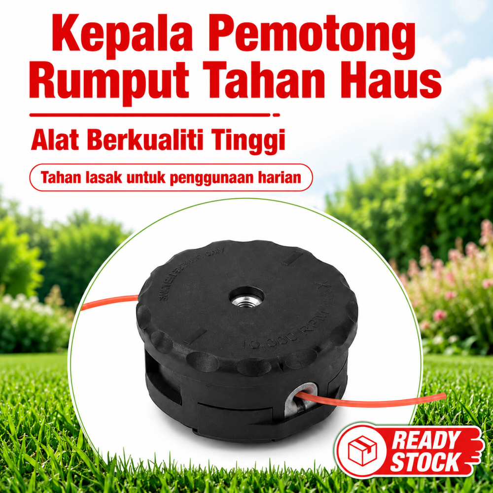 Kepala Mesin Rumput Tahan Lasak, Lubang Skru Logam Stabil untuk Tukang Kebun Potong Rumput Kebun & Weeding | Ready Stock
