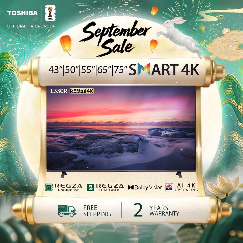 [NEW LAUNCH] Toshiba 43-75 inch 4K UHD Smart TV / Dolby Atmos / Regza Engine / Television - E330RP