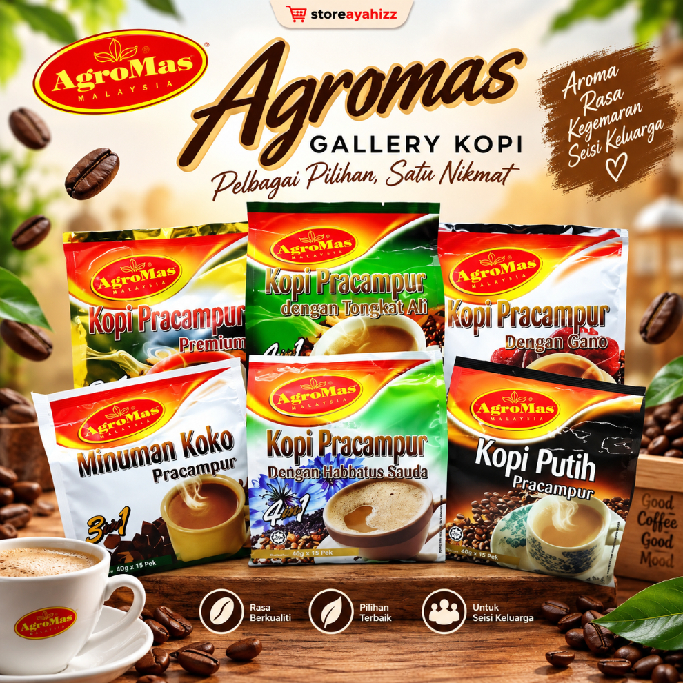 Kopi Habbatussauda, Anggerek, Hazelnut, White Coffee, Tongkat Ali, Premium, Gano Agromas / Halal