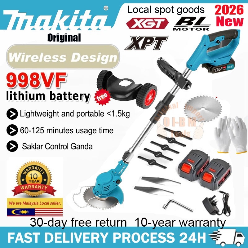 100% Makita Mesin Rumput Cordless Grass Elektrik Rechargeable Mesin Potong Rumput Cutter Portable Electric Grass Trimmer
