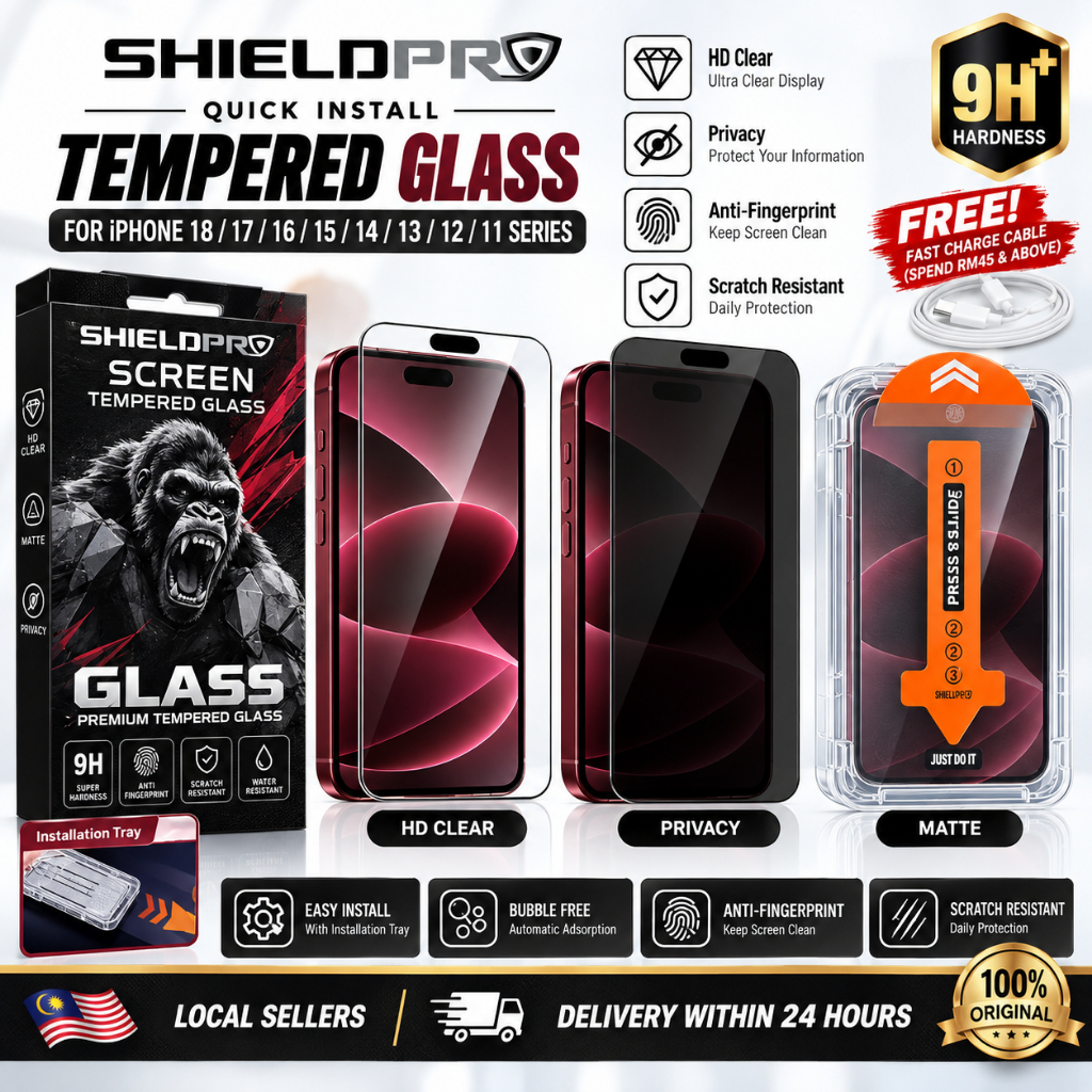 QUICK installation Tempered Glass iPhone 18 17 Pro max 16 17e 16E 15 plus 14 13 12 11 X XR screen protector Full Clear