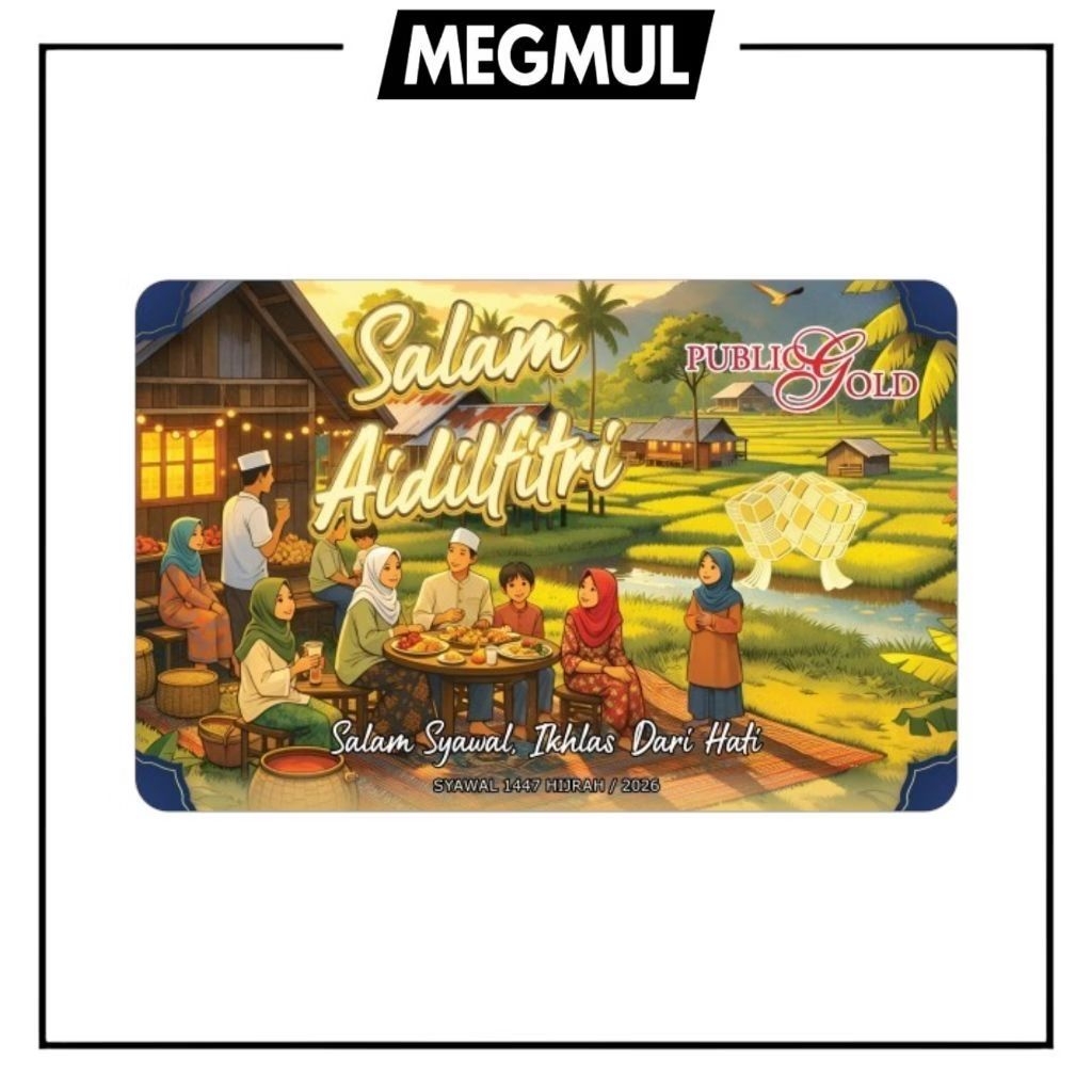 Public Gold 1g 999.9 Gold Bar (Salam Aidilfitri) Public Gold Salam Aidilfitri Limited Stock