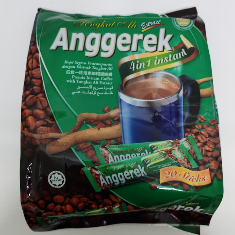 Anggerek Tongkat Ali Extract 4in1 Instant Coffee with Tongkat Ali Extract 20 Sticks Halal