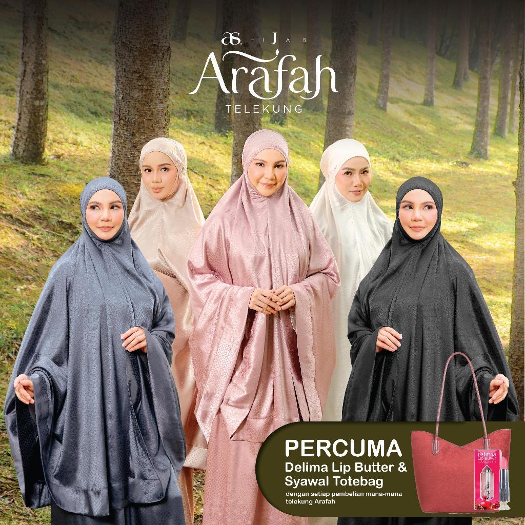 AS HIJAB TELEKUNG ARAFAH ROYAL JACQUARD SATIN (PERCUMA 1 AS BAG SYAWAL + DELIMA LIP BUTTER)