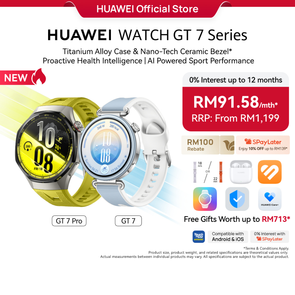 HUAWEI WATCH GT 7 Series Smartwatch | Titanium Alloy Case & Nano-Tech Ceramic Bezel* | Proactive Health Intelligence