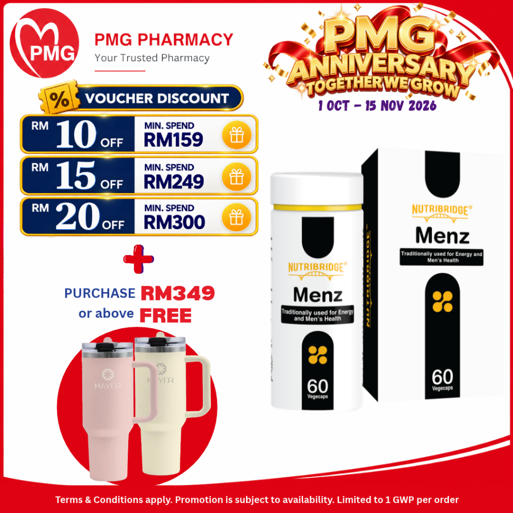 [NUTRIBRIDGE] Menz 550mg 60's Cap - Tongkat Ali, Ashwagandha, Energy & Men's Health Booster, 提高睾酮水平