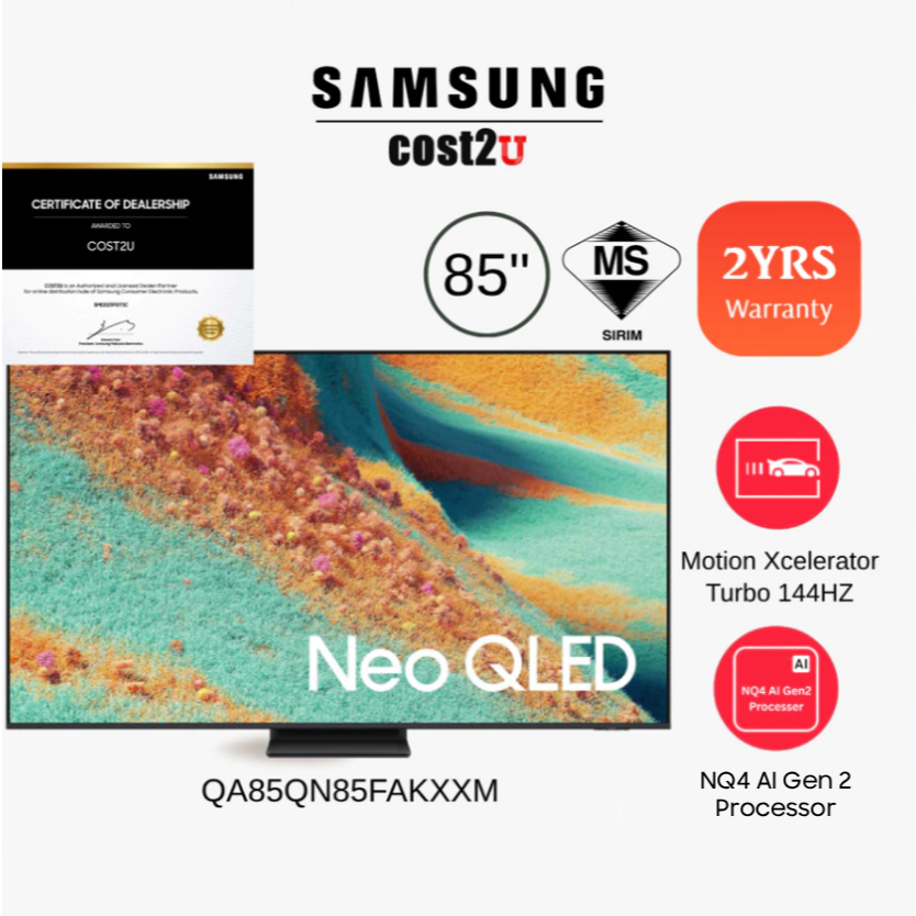 Samsung 65/75/85" QN85C/QN85D/QN85F Neo QLED 4K Smart AI TV QA65QN85D QA75QN85D QA85QN85D QA75QN85F QA85QN85F QN80H 电视机