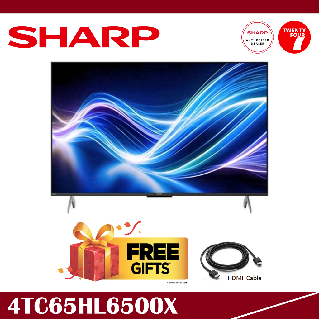 [ Delivered by Seller ] SHARP 65'' Aquos QLED 4K UHD Google TV - 4TC65HL6500X