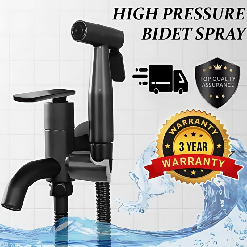 Bidet spray set hand bidet two way tap faucet bathroom faucet toilet hose paip toilet pipe water tap