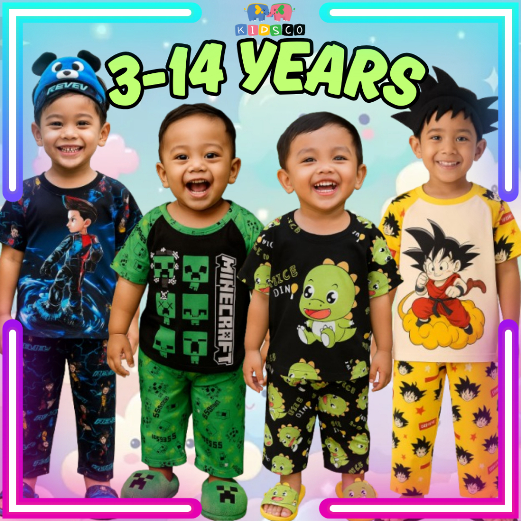 Baju Tidur Budak Lelaki Pyjamas Kids Boy Pajamas Kids Nightwear Sleepwear Baju Budak Lelaki