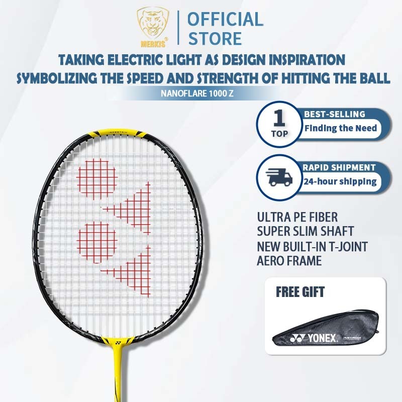 【100% original】YONEX NANOFLARE 1000Z Badminton Racket Full Carbon Single 4U 28Lbs 83g Energy Boost Cap