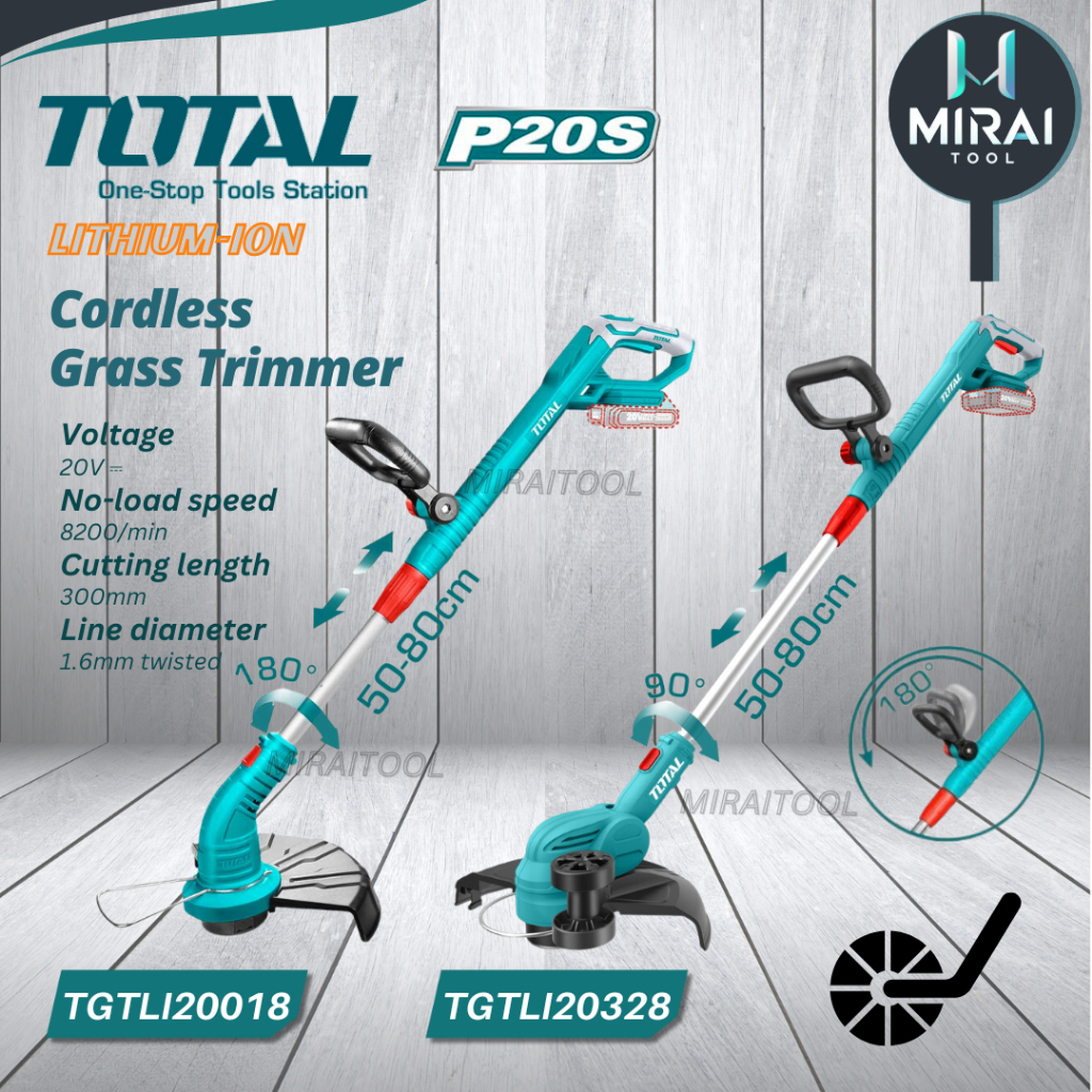TOTAL TGTLI20018 / TGTLI20328 (Edging Function) P20S 20V Li-ion Grass Trimmer / Mesin Potong Rumput Bateri