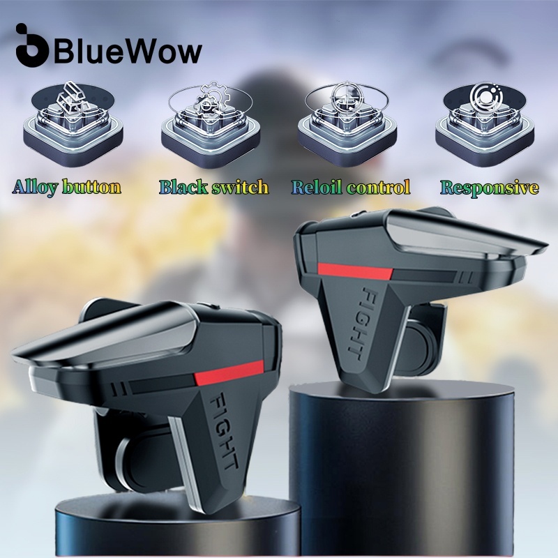 BlueWow  PUBG four finger game controller R1/L1 triggers shooting button, aiming button and finger cots