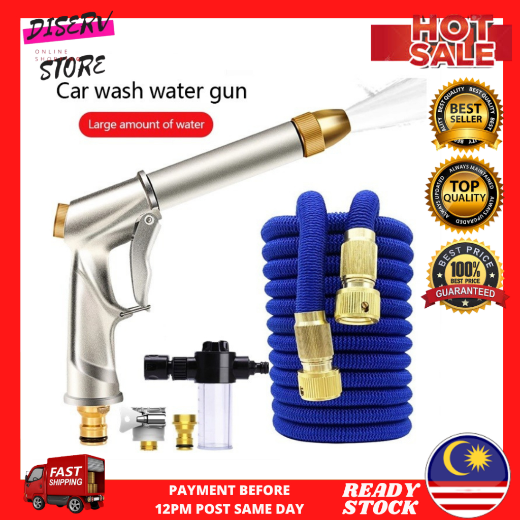 Hose Pipe High Pressure Garden Irrigation Watering System Car Wash Magic Telescopic Paip Cuci Kereta