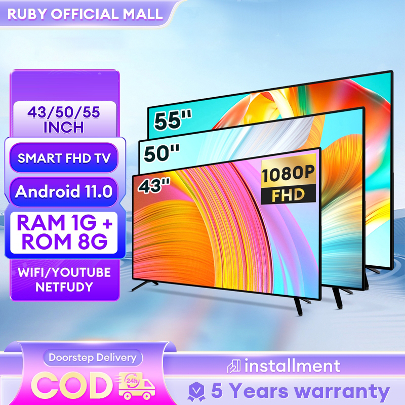 Android TV 43 Inch 4K Smart TV Murah 50 Inch Television UHD TV 1080P Android 12.0 Built-In YouTube/Netflix/USB