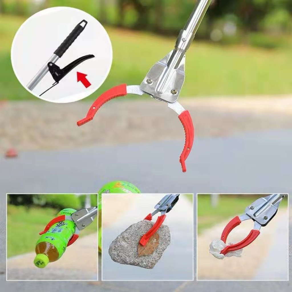 【Rubbish Trash Picker】90cm Metal Grabber Pick Up Tool Penyepit Sampah Cleaning Catcher Clip Pliers