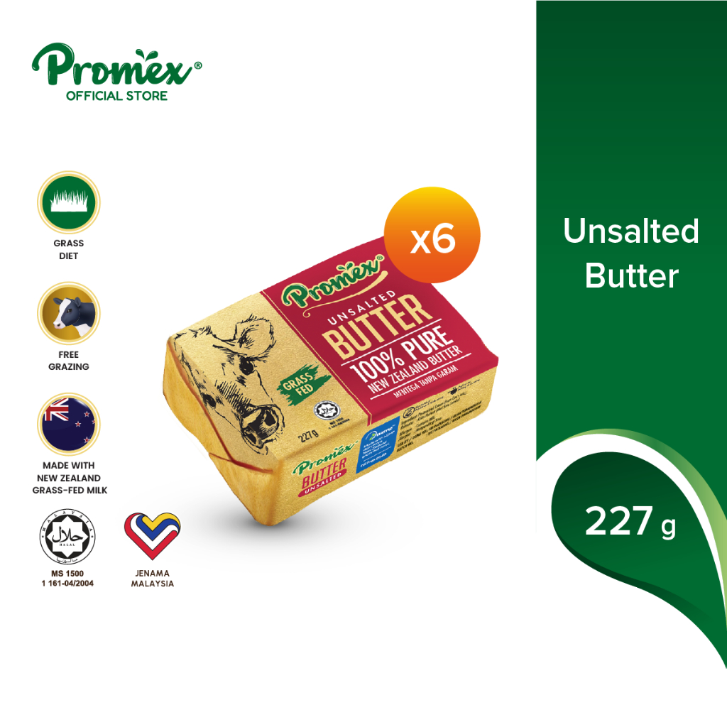 [Klang Valley/Penang Delivery Only] Promex Unsalted Butter (227g x 6)
