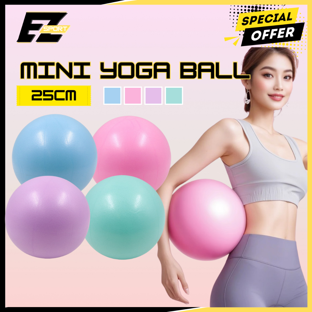 EZSport 25cm Yoga Ball | Bola Yoga | Pilates Ball | Bola Pilates | Gym Ball | 瑜伽球 | Exercise Ball for Yoga & Pilates