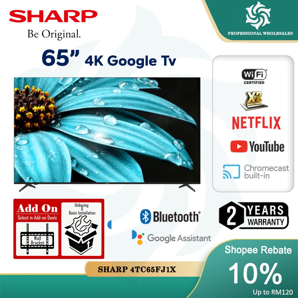 【LOWEST PRICE】Sharp TV 32"/ 42"/ 50"/ 55"/ 60" /65" /75"Google Android  Digital TV 4K Ultra HD SMART TV