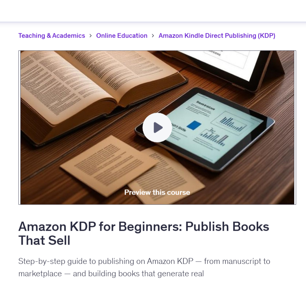 [Video Course] Amazon KDP for Beginners: Publish Books That Sell | KDP Video Course | KDP eBook | Ai Book