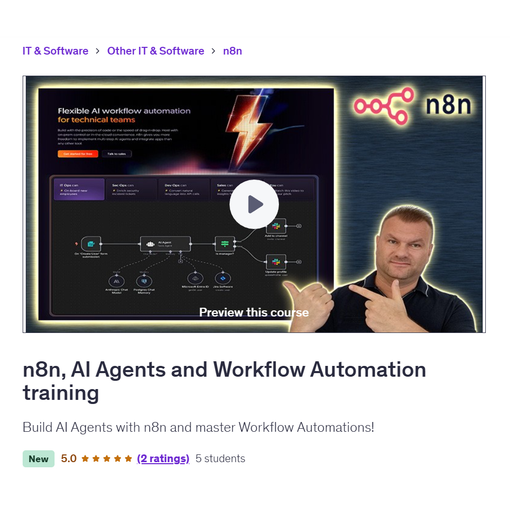 [n8n Video Course] n8n, AI Agents and Workflow Automation training | Learn n8n Video Course | Ai Automation