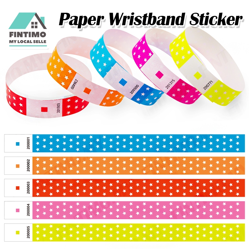 【MY】100pcs Paper Wristband Sticker Waterproof Hang Paper Label Meeting Event Tag Concert Party Ticket Wrist Hand Bracele