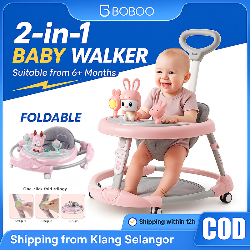 3 in 1 Foldable walker bab ymultifunction murah Adjustable Heights walker with Music学步车