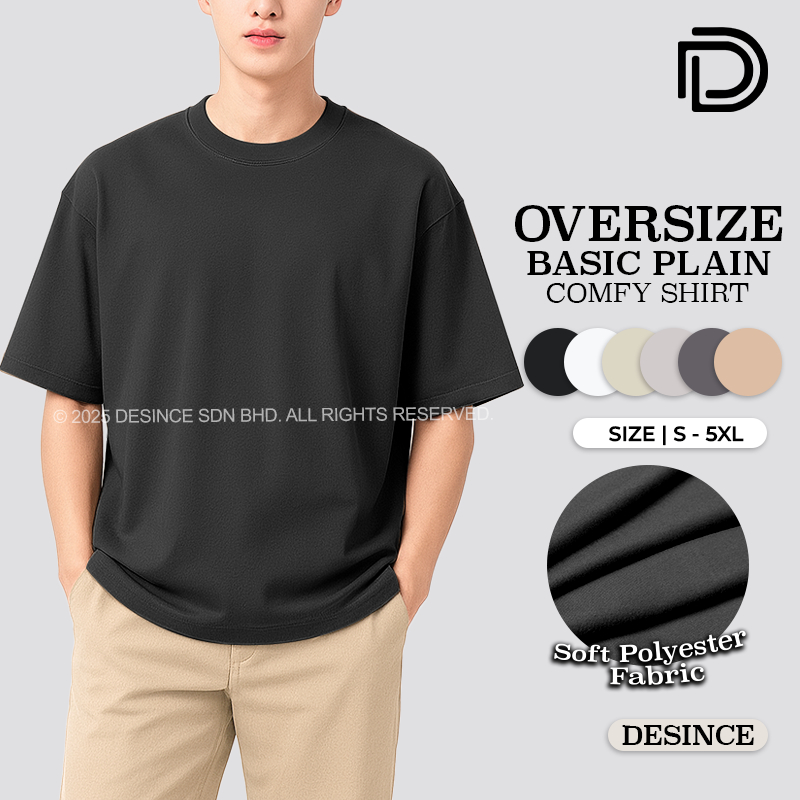 ?? DESINCE Men Short Sleeve Man Tshirt Oversize Basic Tshirt Lelaki MT 041