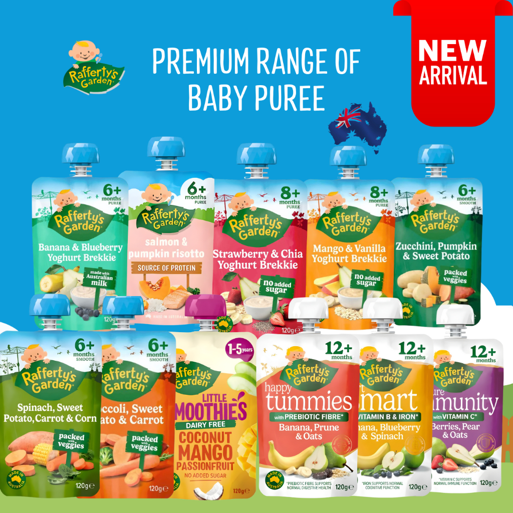 Rafferty's Garden Baby Food Pouches 6Months to 5 years old + [Exp Date: Aug26-Mar27]
