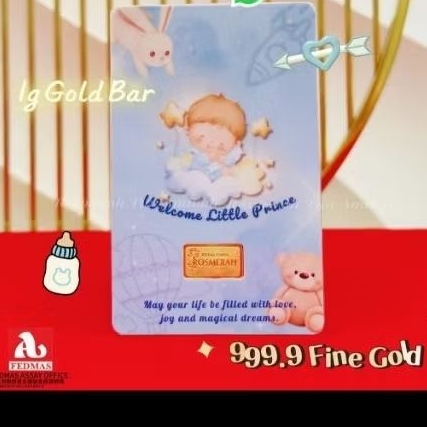 KEDAI EMAS ROSMERAH 999.9 BABY FULL MOON GOLD BAR 1 GRAM 宝宝满月&hellip;