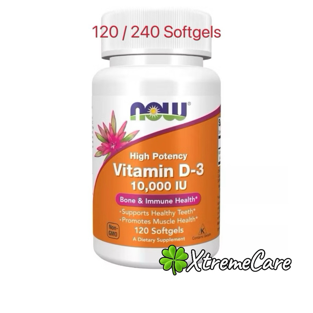 Now Foods, Vitamin D-3, 10,000 IU, 120 /240 Softgels, Vitamin D3 10000IU