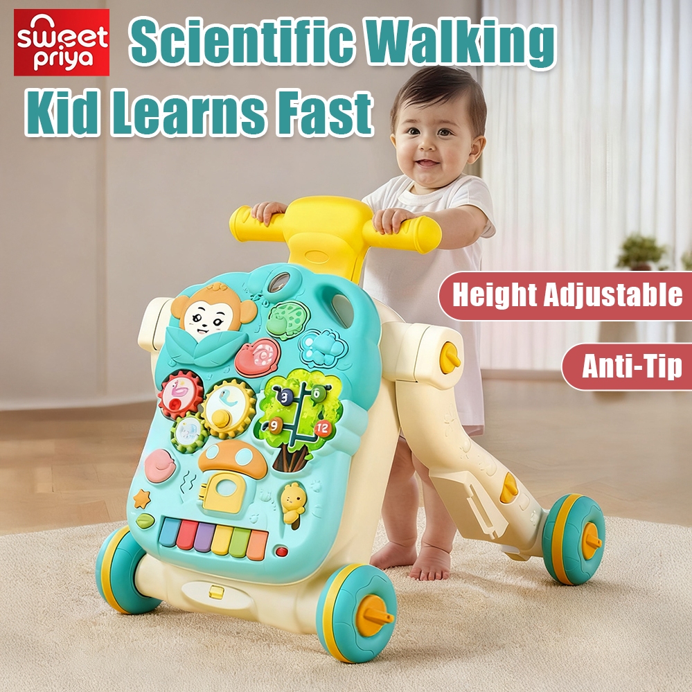 5 in 1 Baby Walker Musical Push Walker Anti-Rollover Music & Toy Early Learning Adjustable Speed Walker 3 in 1 #17292