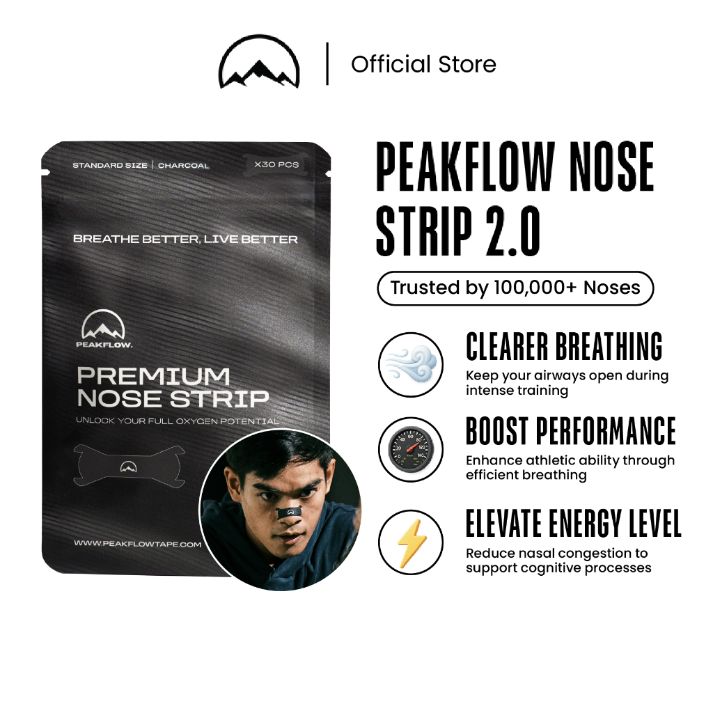 Peakflow Nose Strip 2.0 | Viral Bulletproof Adhesive Instant Airflow Boost Performance Breathe Easy Improve Recovery