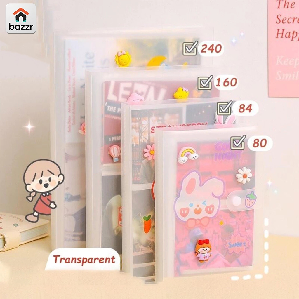 【Ready Stock】80/84/160/240 Grids Frosted Interstitial Photo Album Photocards Postcard Storage Book 3inch PP Collect Book