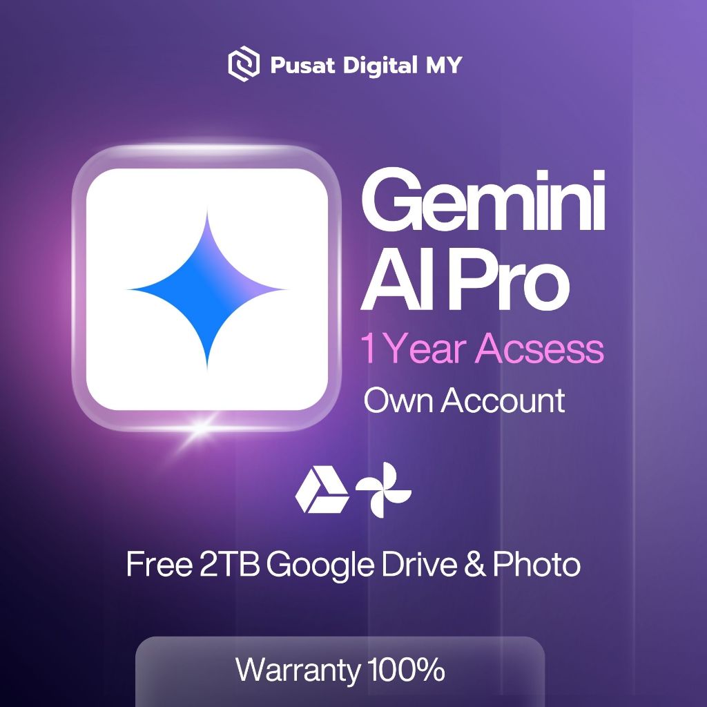 Gemini Pro AI Veo3 Unlimited 1 Year | Own Account | +Google Drive 2TB Free Claim Warranty 100%