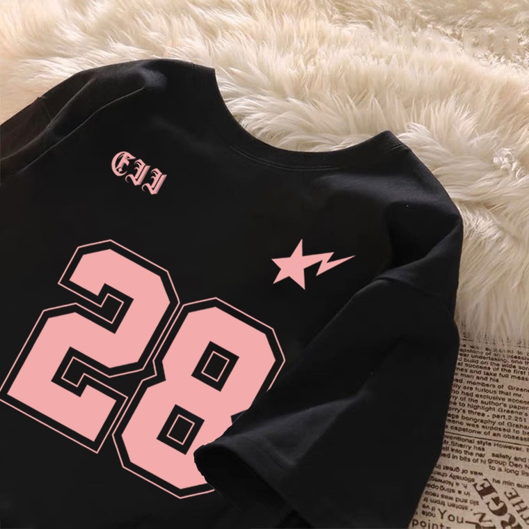 kumikumi Fashion Aesthetics Crew Neck t shirt for women No. 28 print korean short sleeve