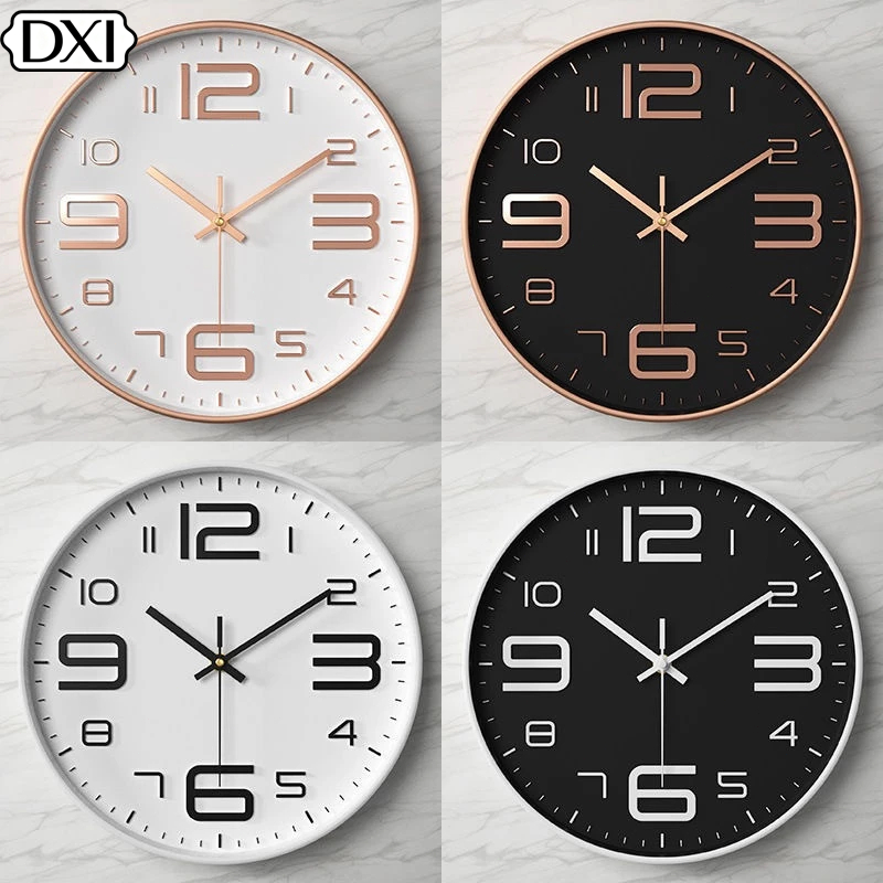 DX | Wall Clock Silent Movement 30cm Modern Jam Watch Digital Electronic Clock Home Office Living Room Clocks 時鐘 客廳