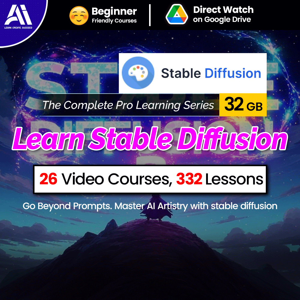 332 Video Course Bundle - 26 Series Stable Diffusion Video Courses | Learn Stable Diffusion | Ai Drawing