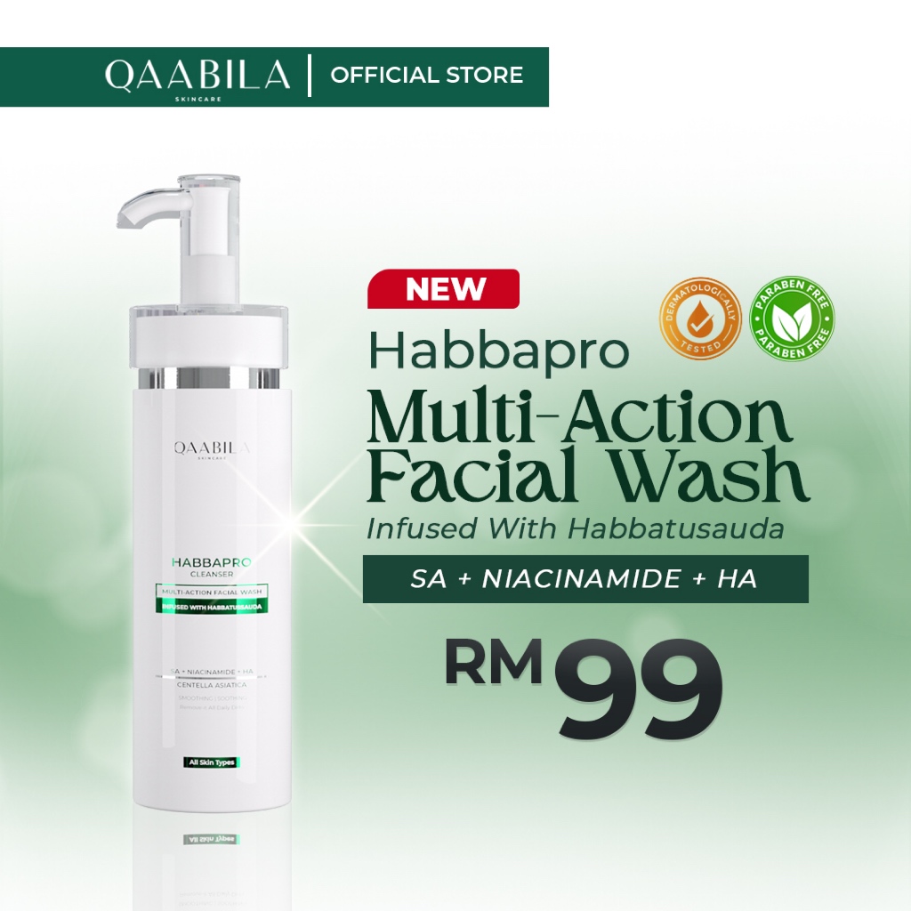 [FACE WASH CLEANSER] QAABILA SKINCARE HABBAPRO CLEANSER PEMBERSIH MUKA HABBATUSSAUDA ANTI JERAGAT JERAWAT