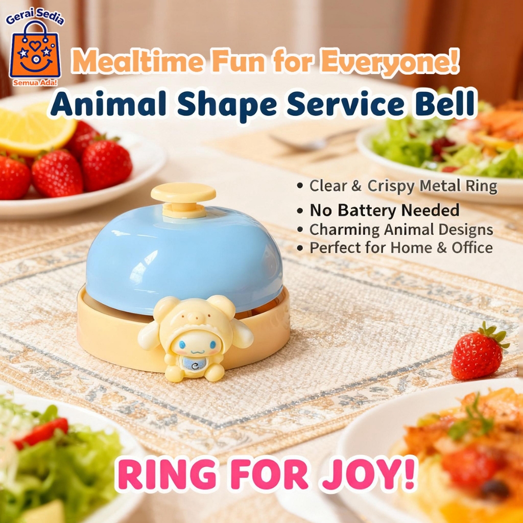 Cute Animal Shape Dinner Bell, Metal Shell with Clear Ring, No Battery Needed for Home/Restaurant